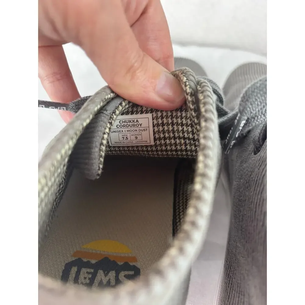 Lems Chukka Corduroy Moon Dust Barefoot Boots Gray Unisex Men’s 7.5 Women’s 9